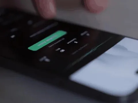 A phone switching on lived-in sounds